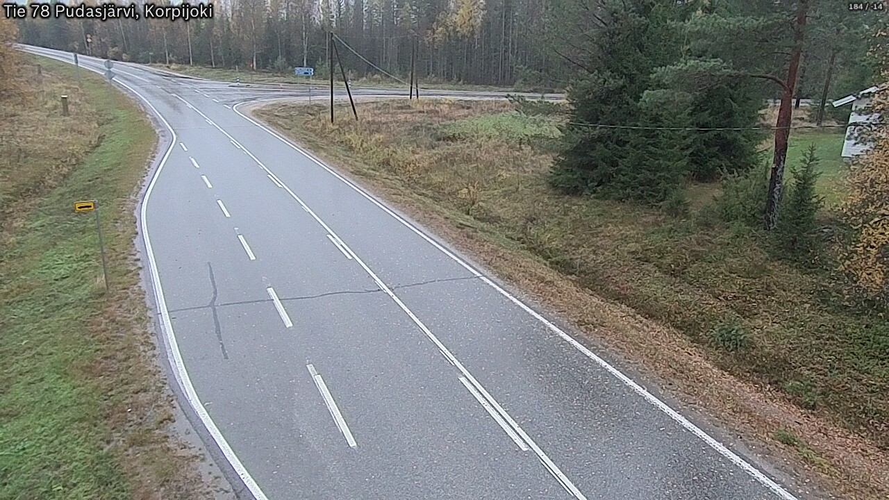 Weather Camera Image Road 78 Pudasjärvi, Korpijoki, Pudasjärvi, Pohjois-Pohjanmaa