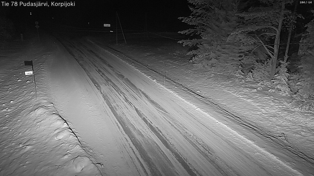 Weather Camera Image Road 78 Pudasjärvi, Korpijoki, Pudasjärvi, Pohjois-Pohjanmaa