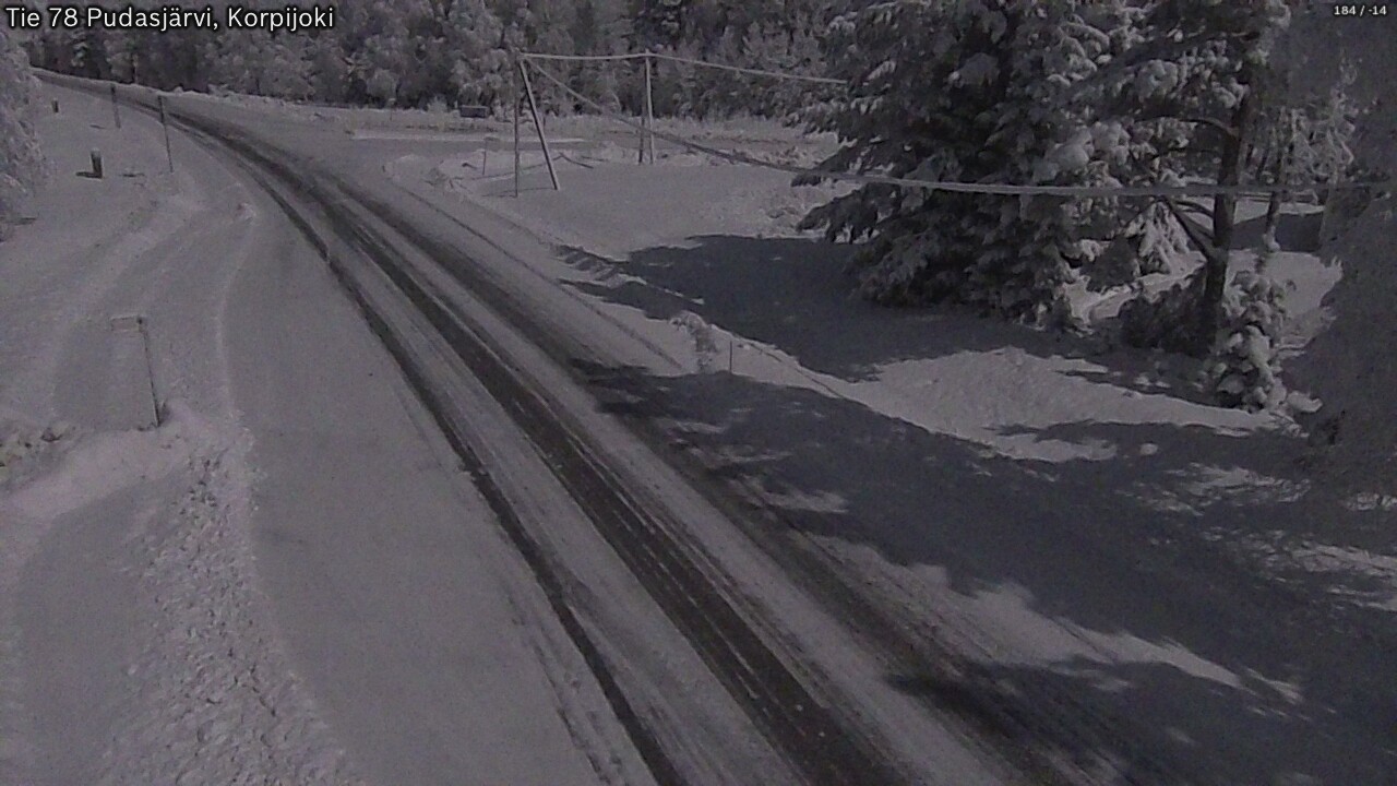 Weather Camera Image Väg 78 Pudasjärvi, Korpijoki, Pudasjärvi, Pohjois-Pohjanmaa