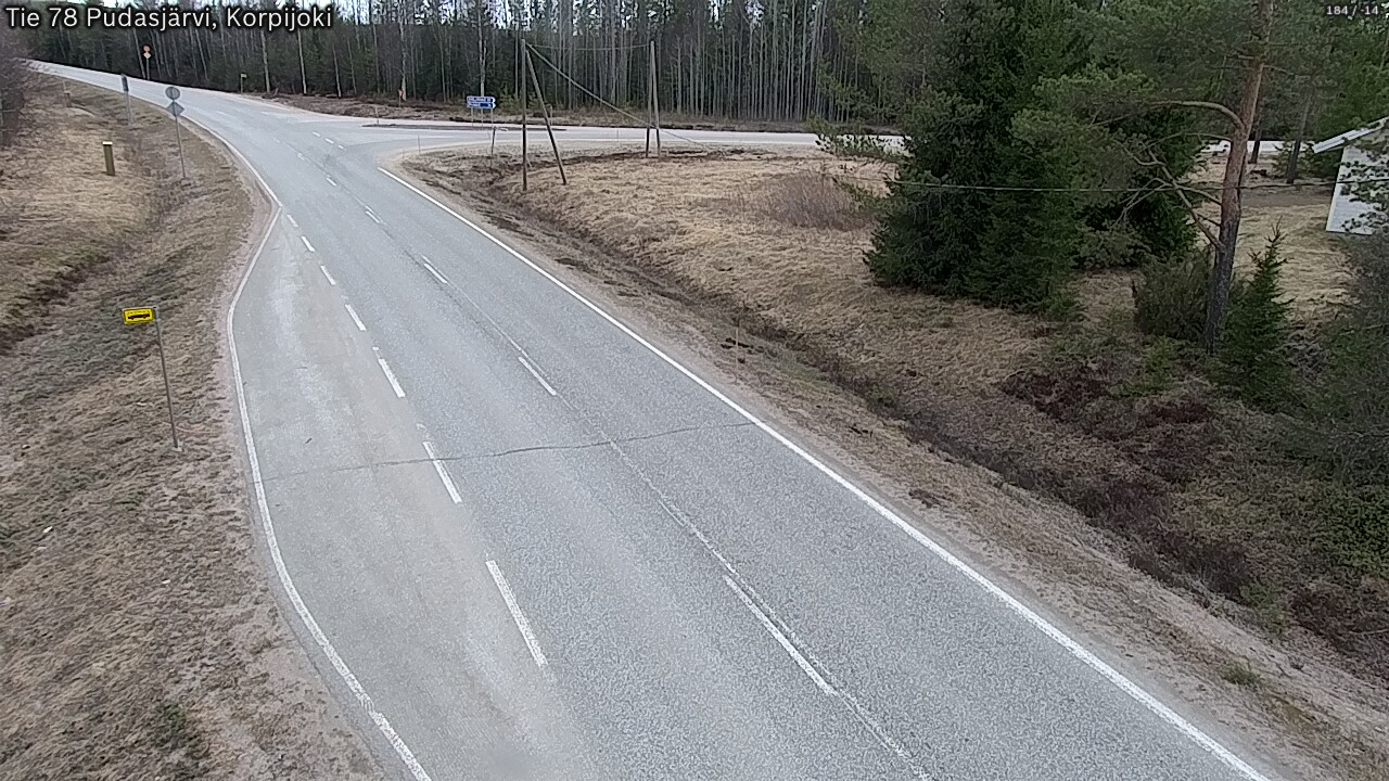 Weather Camera Image Road 78 Pudasjärvi, Korpijoki, Pudasjärvi, Pohjois-Pohjanmaa