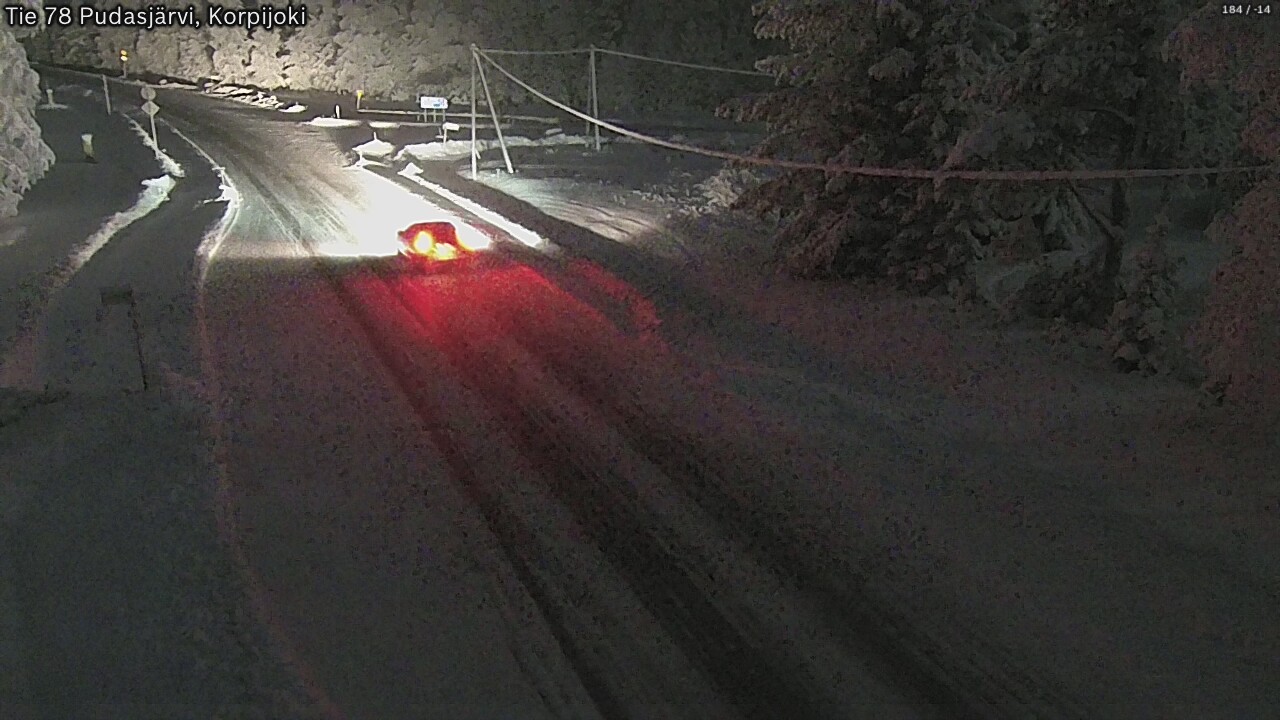 Weather Camera Image Väg 78 Pudasjärvi, Korpijoki, Pudasjärvi, Pohjois-Pohjanmaa