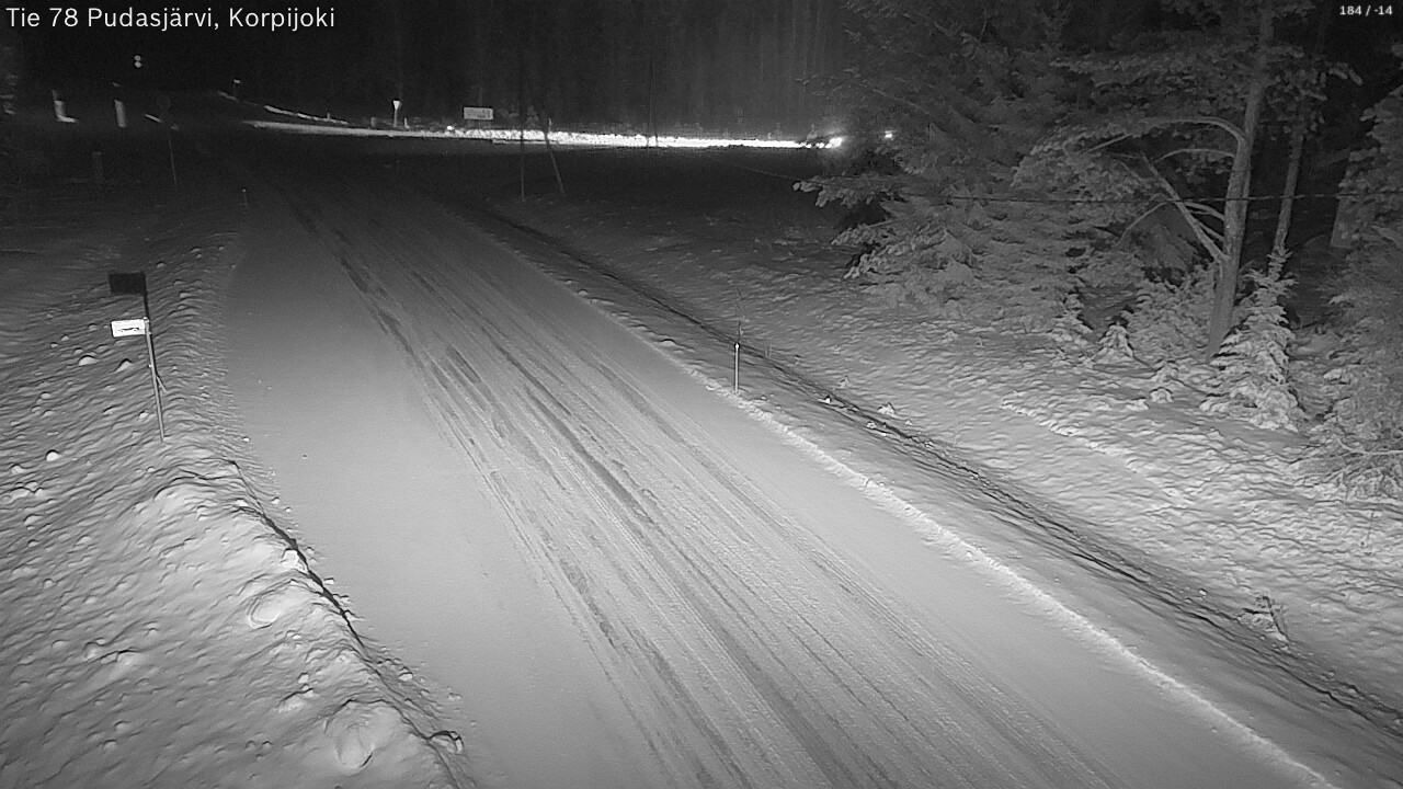Weather Camera Image Road 78 Pudasjärvi, Korpijoki, Pudasjärvi, Pohjois-Pohjanmaa