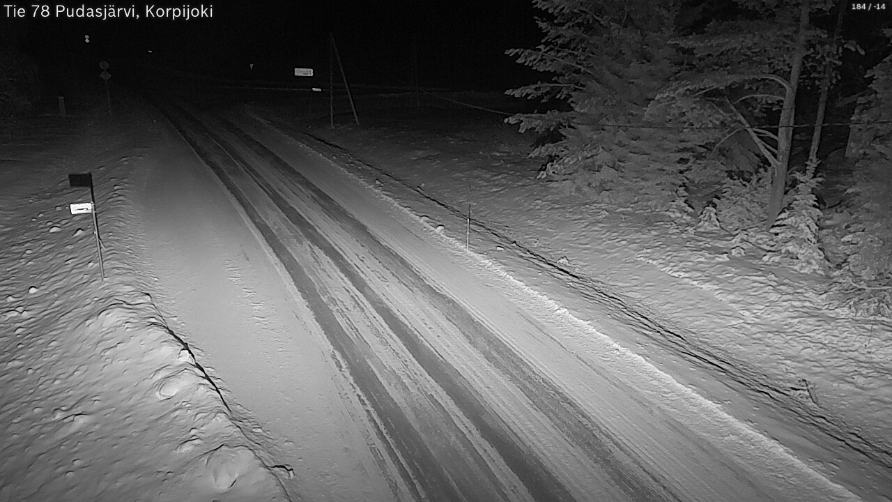 Weather Camera Image Road 78 Pudasjärvi, Korpijoki, Pudasjärvi, Pohjois-Pohjanmaa