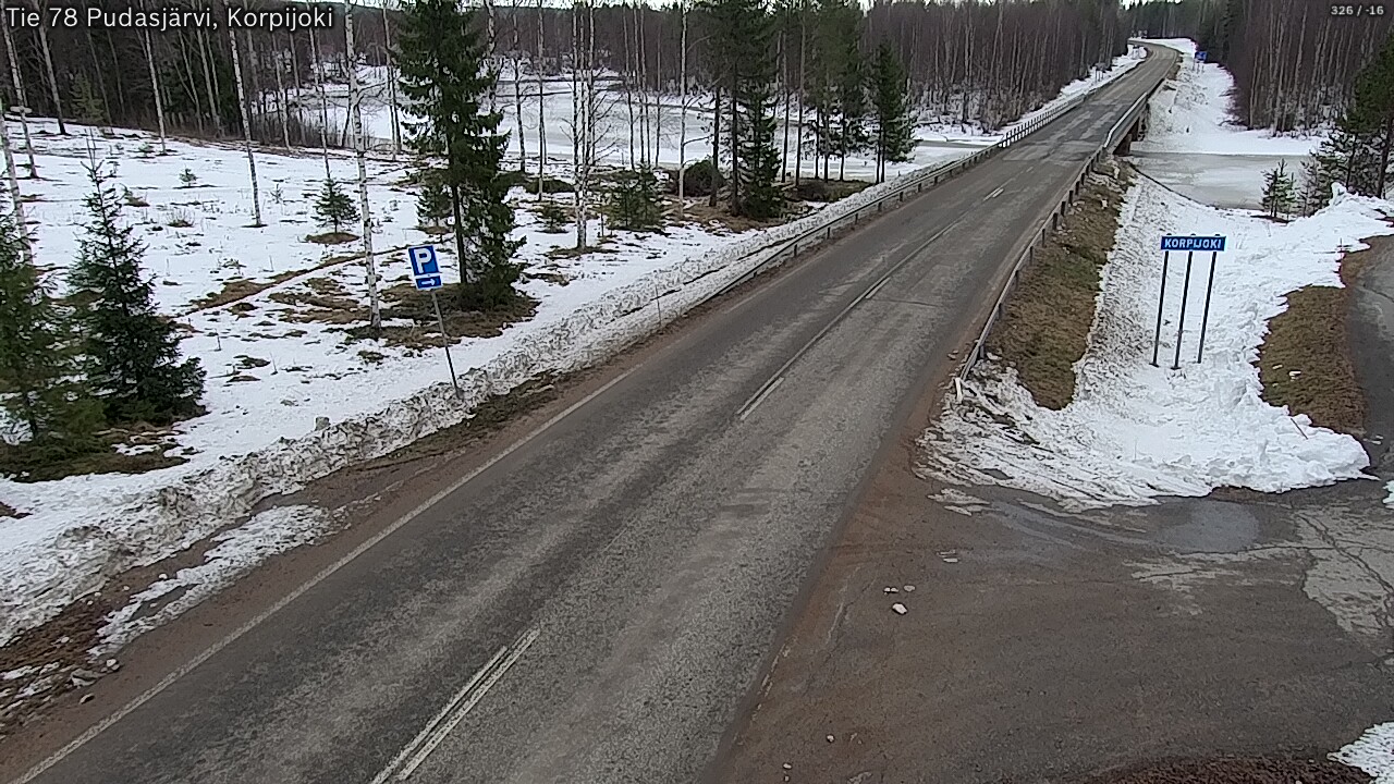 Weather Camera Image Väg 78 Pudasjärvi, Korpijoki, Pudasjärvi, Pohjois-Pohjanmaa