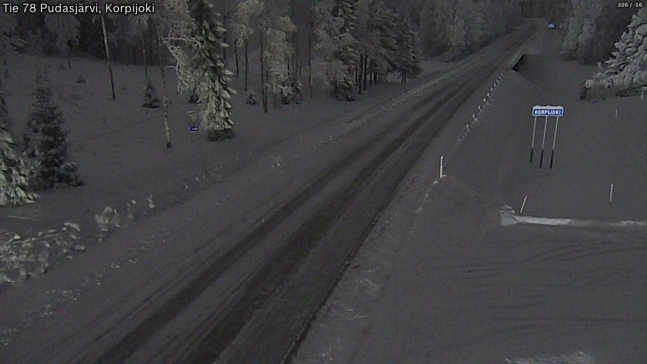 Kelikamerat Kuva Tie 78 Pudasjärvi, Korpijo, Pudasjärvi, Pohjois-Pohjanmaa