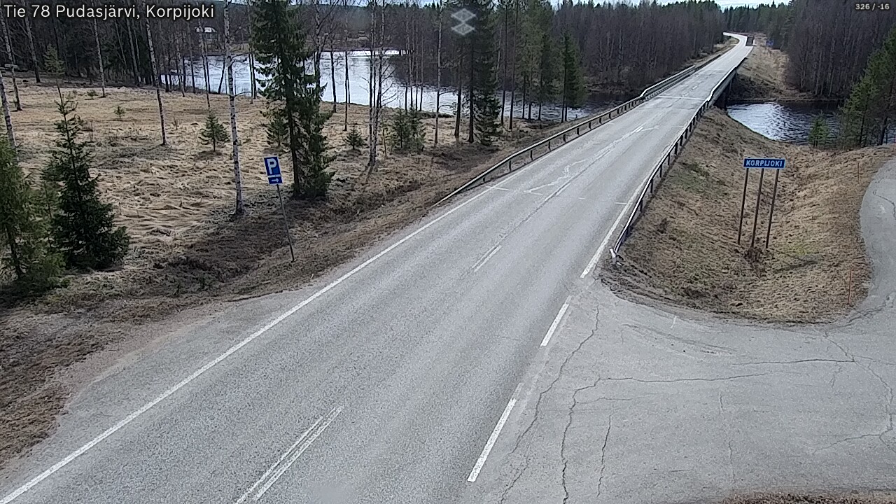 Weather Camera Image Väg 78 Pudasjärvi, Korpijoki, Pudasjärvi, Pohjois-Pohjanmaa