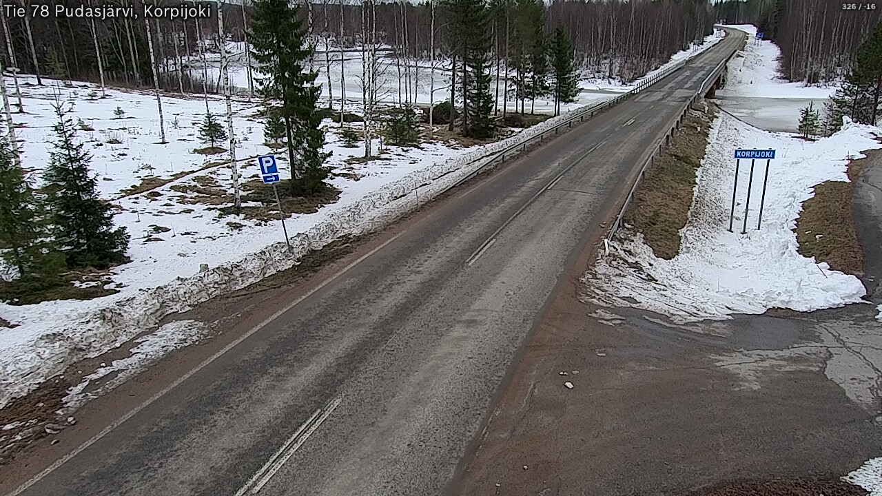 Weather Camera Image Väg 78 Pudasjärvi, Korpijoki, Pudasjärvi, Pohjois-Pohjanmaa