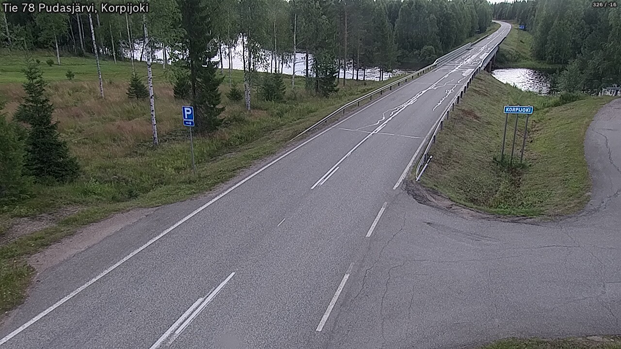 Weather Camera Image Väg 78 Pudasjärvi, Korpijoki, Pudasjärvi, Pohjois-Pohjanmaa