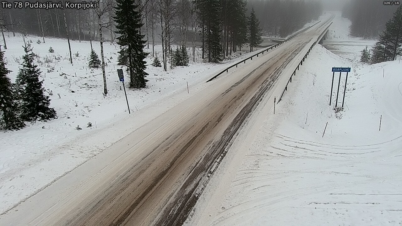 Weather Camera Image Road 78 Pudasjärvi, Korpijoki, Pudasjärvi, Pohjois-Pohjanmaa