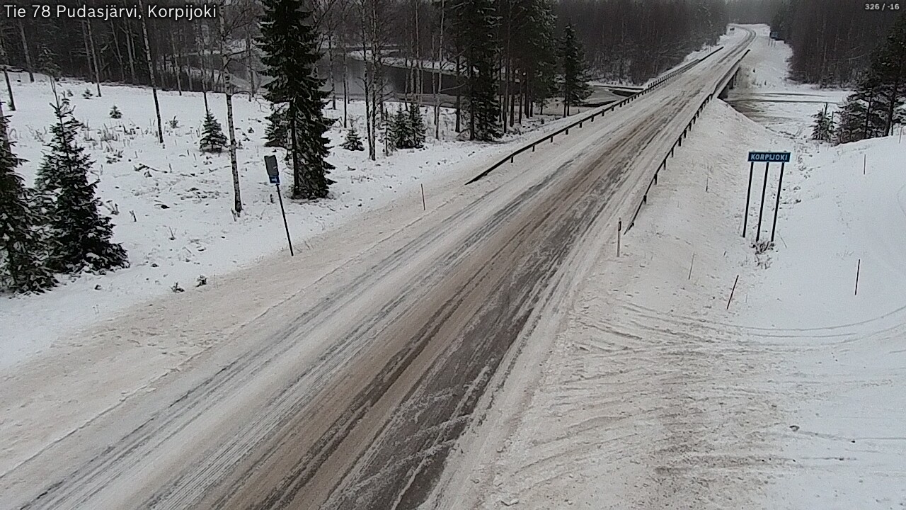 Weather Camera Image Road 78 Pudasjärvi, Korpijoki, Pudasjärvi, Pohjois-Pohjanmaa