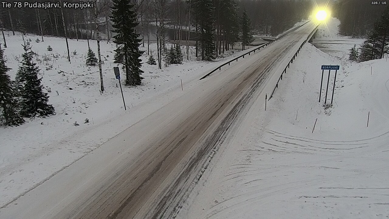 Weather Camera Image Road 78 Pudasjärvi, Korpijoki, Pudasjärvi, Pohjois-Pohjanmaa