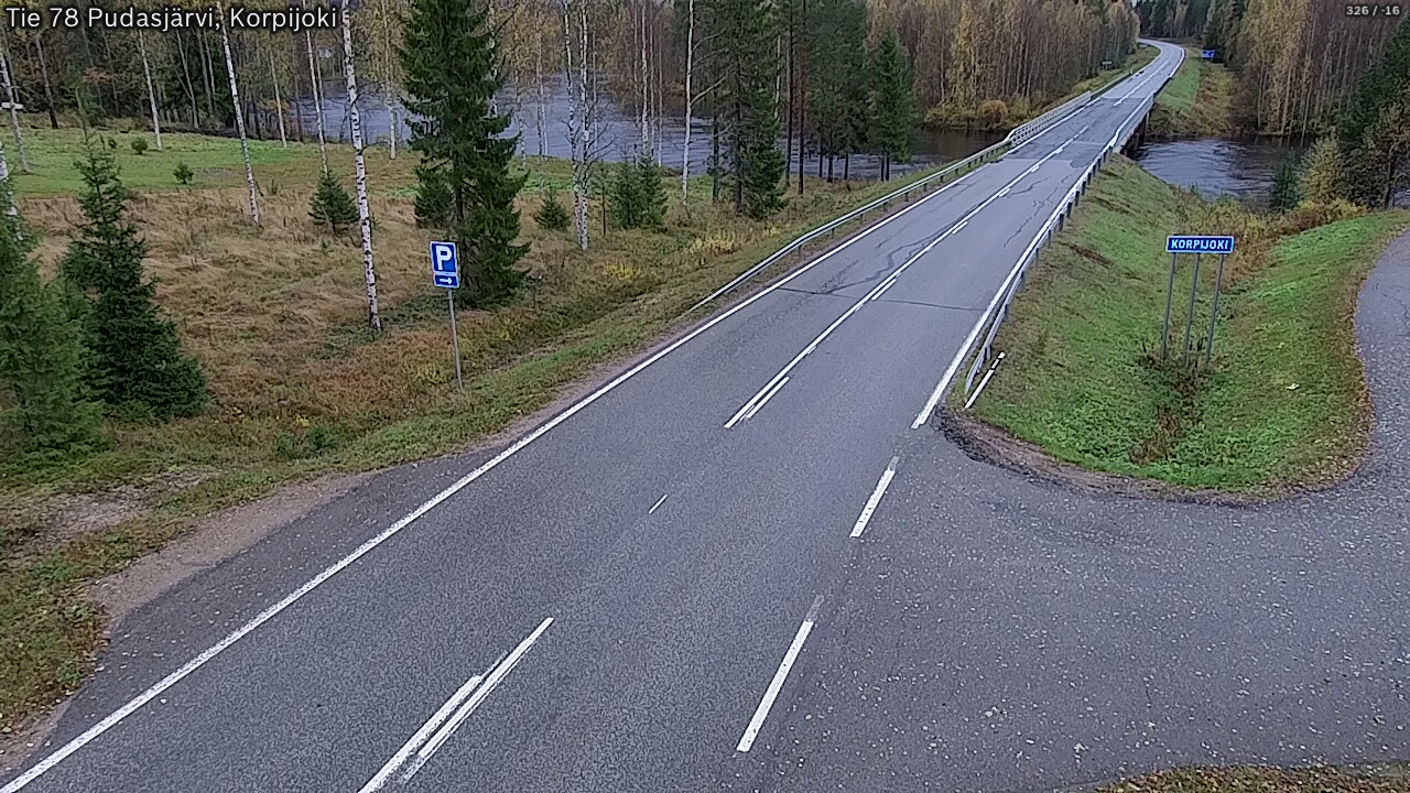 Weather Camera Image Väg 78 Pudasjärvi, Korpijoki, Pudasjärvi, Pohjois-Pohjanmaa