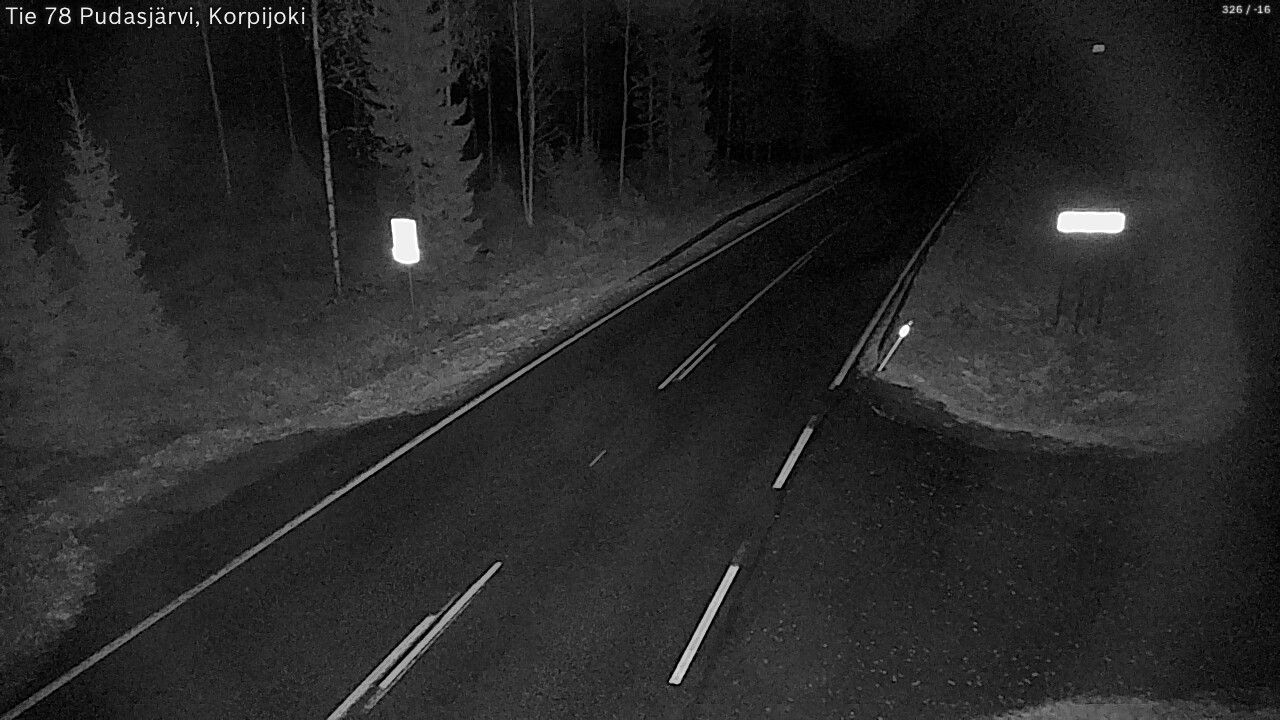 Weather Camera Image Road 78 Pudasjärvi, Korpijoki, Pudasjärvi, Pohjois-Pohjanmaa