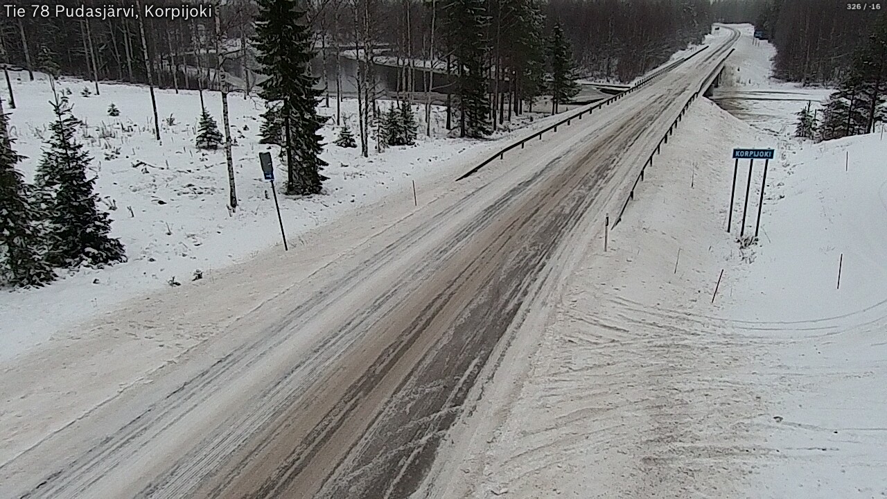 Weather Camera Image Road 78 Pudasjärvi, Korpijoki, Pudasjärvi, Pohjois-Pohjanmaa