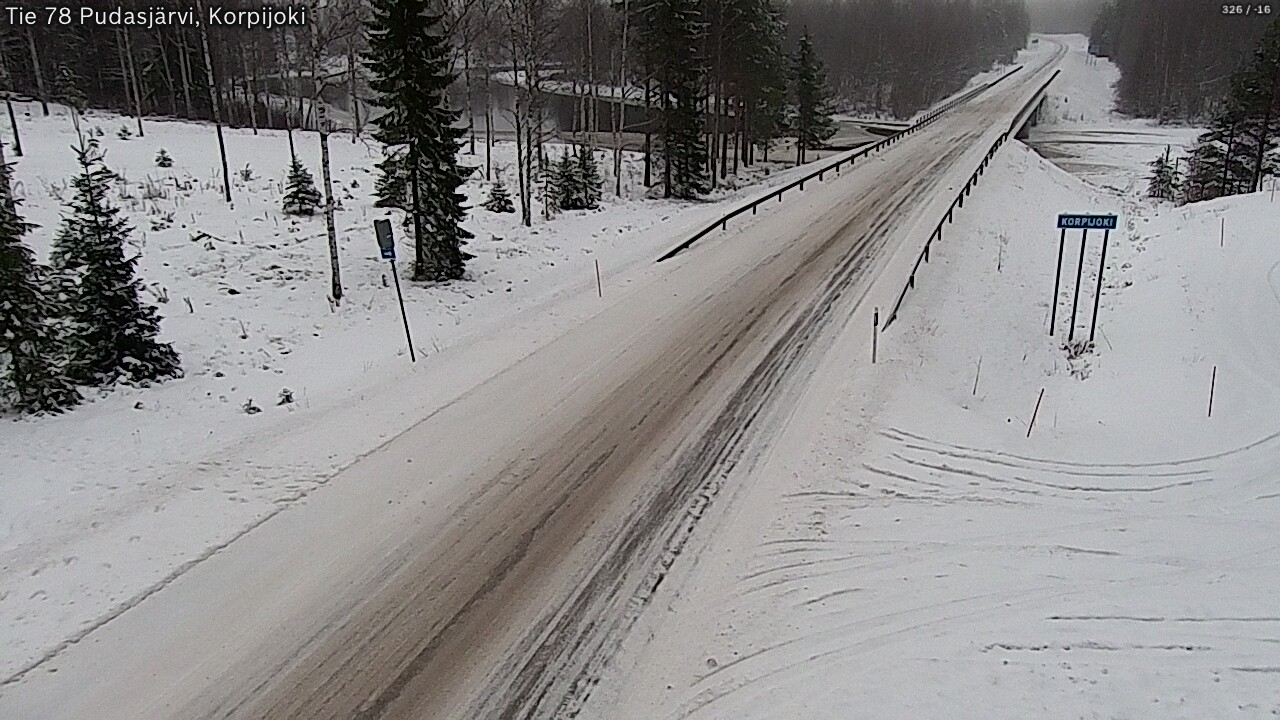 Weather Camera Image Road 78 Pudasjärvi, Korpijoki, Pudasjärvi, Pohjois-Pohjanmaa