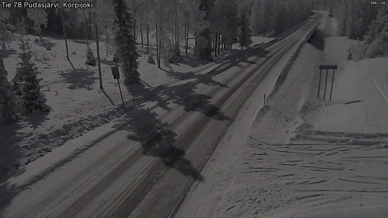 Weather Camera Image Väg 78 Pudasjärvi, Korpijoki, Pudasjärvi, Pohjois-Pohjanmaa