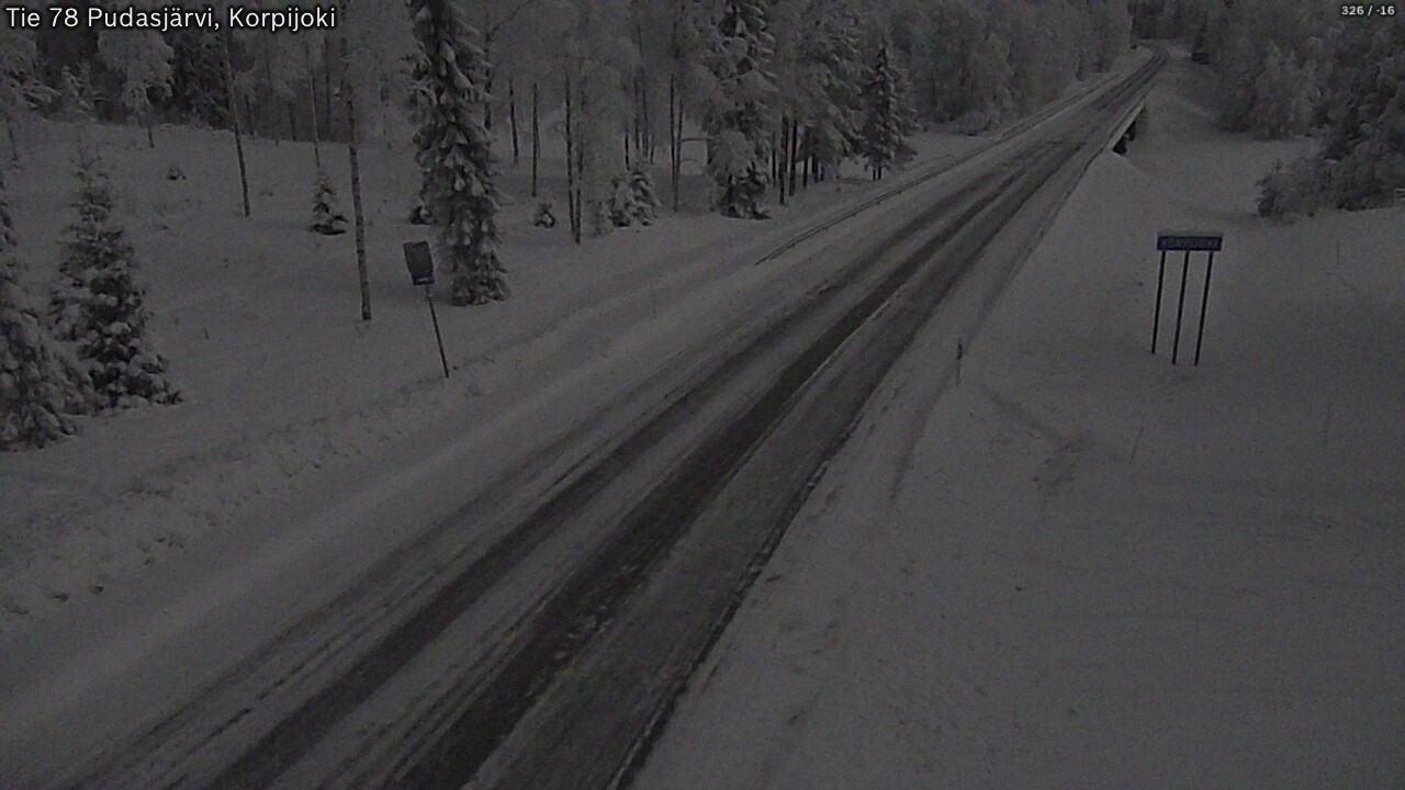 Kelikamerat Kuva Tie 78 Pudasjärvi, Korpijo, Pudasjärvi, Pohjois-Pohjanmaa