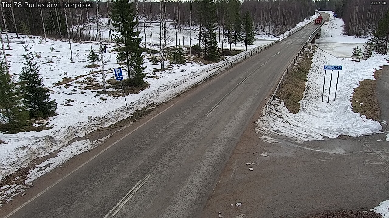 Weather Camera Image Väg 78 Pudasjärvi, Korpijoki, Pudasjärvi, Pohjois-Pohjanmaa