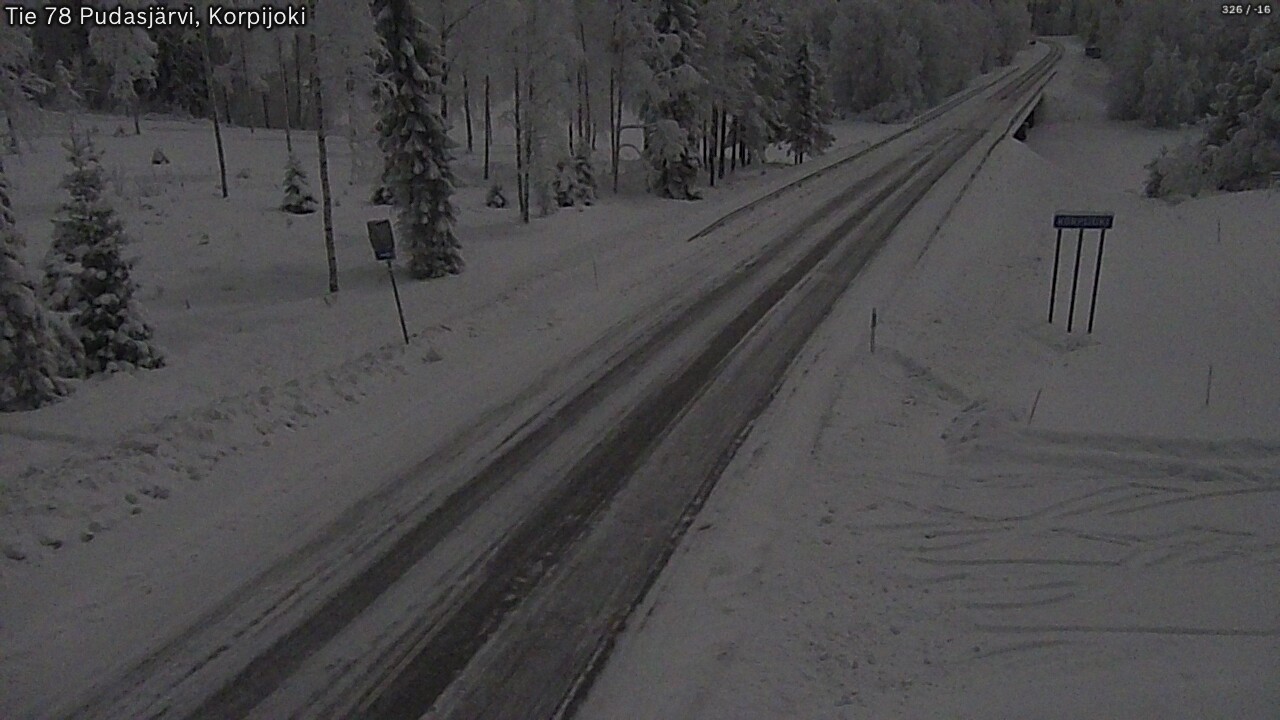 Kelikamerat Kuva Tie 78 Pudasjärvi, Korpijo, Pudasjärvi, Pohjois-Pohjanmaa