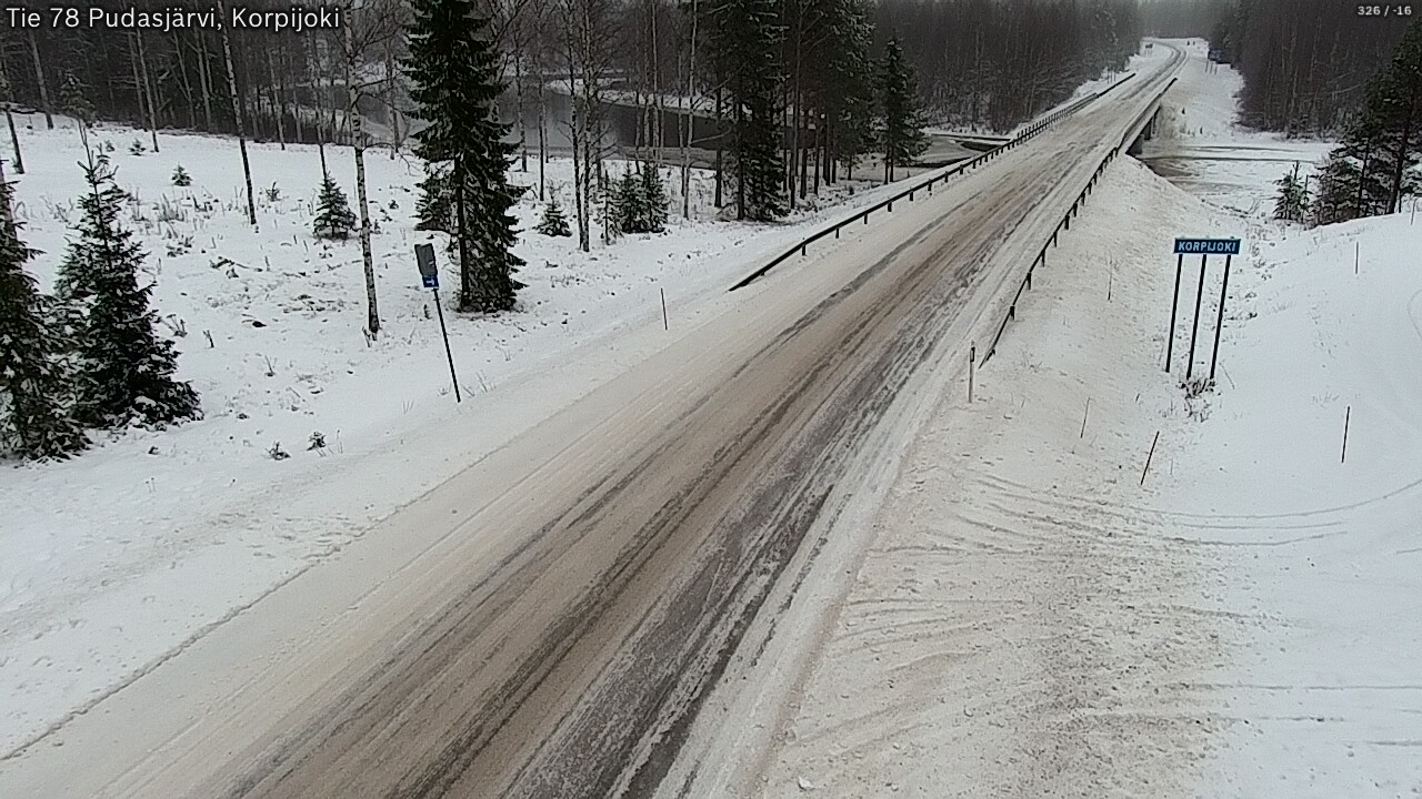 Weather Camera Image Road 78 Pudasjärvi, Korpijoki, Pudasjärvi, Pohjois-Pohjanmaa