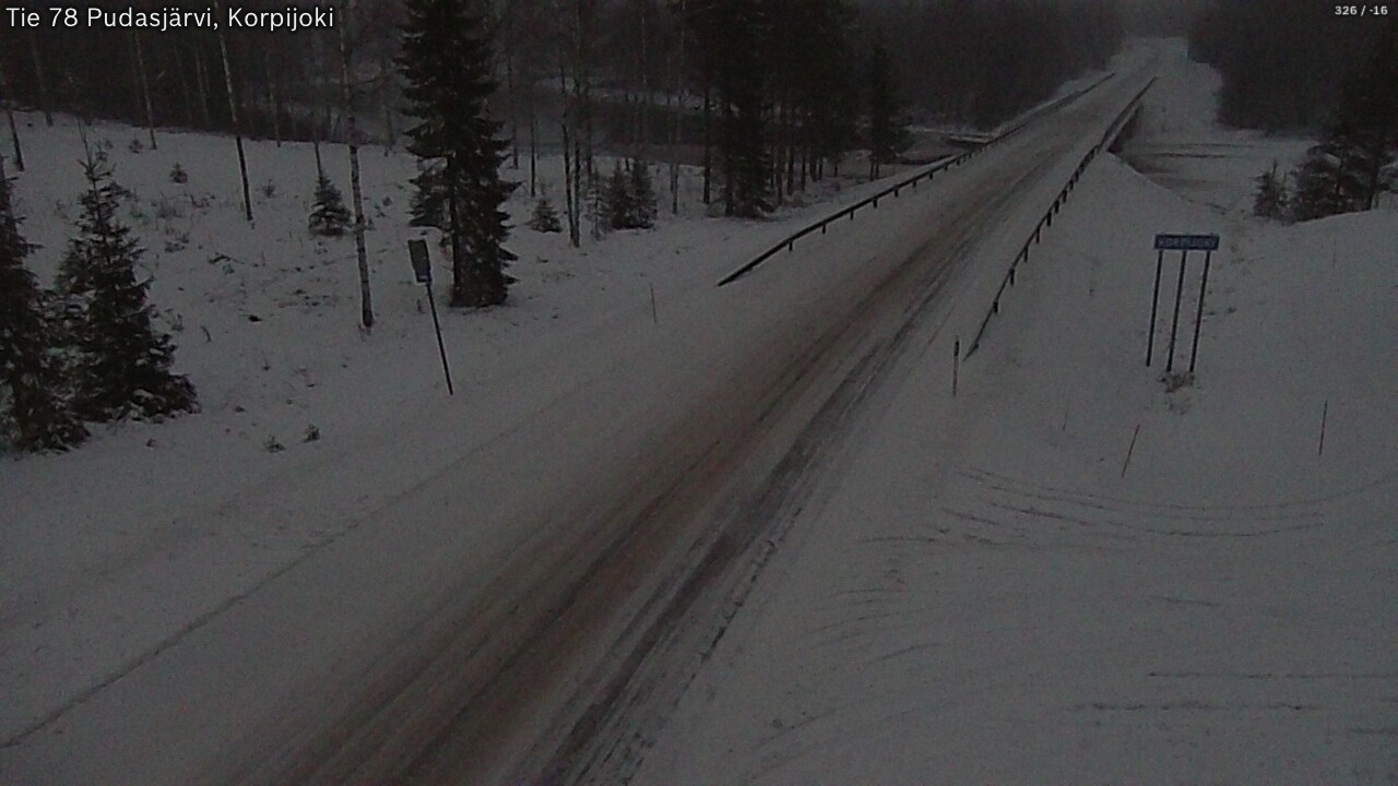 Weather Camera Image Road 78 Pudasjärvi, Korpijoki, Pudasjärvi, Pohjois-Pohjanmaa