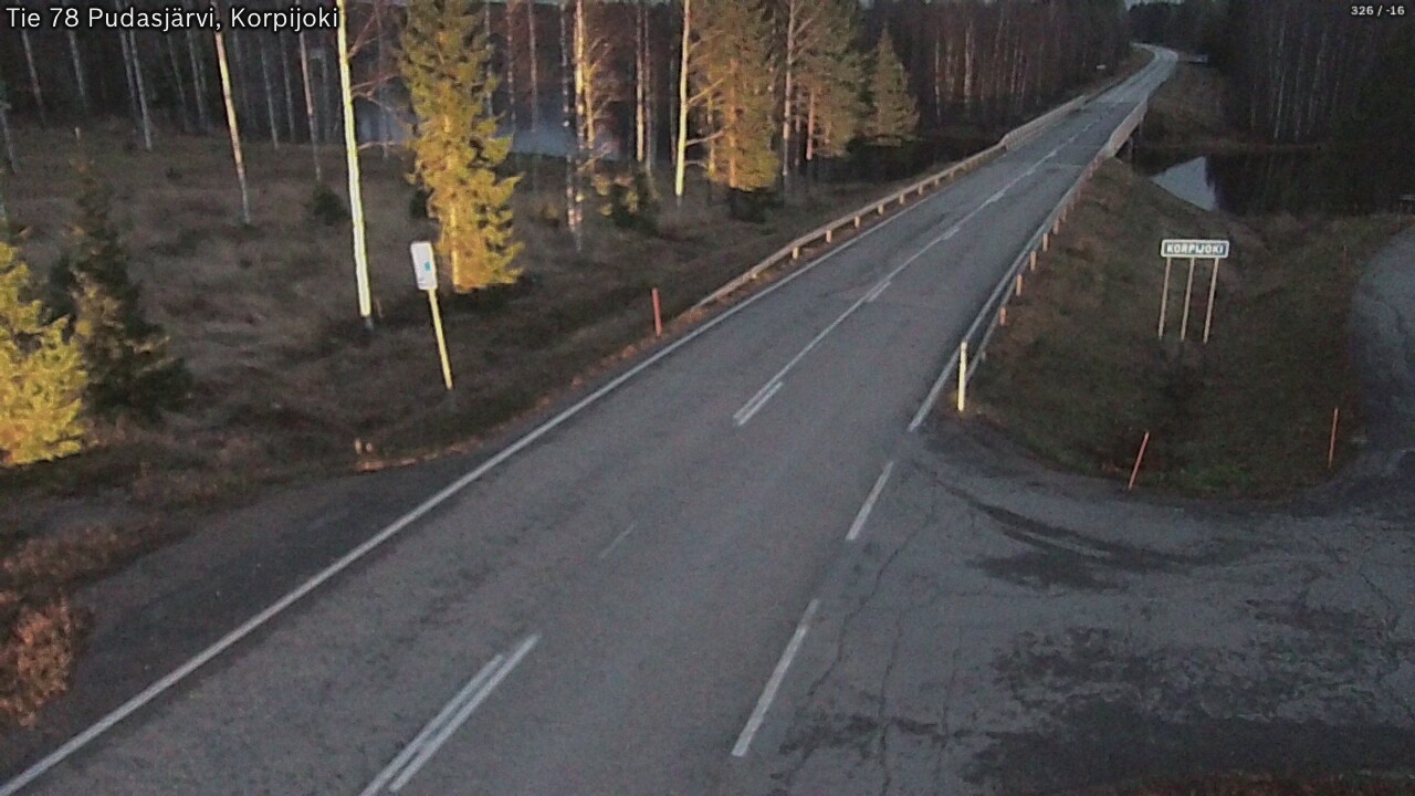 Kelikamerat Kuva Tie 78 Pudasjärvi, Korpijo, Pudasjärvi, Pohjois-Pohjanmaa