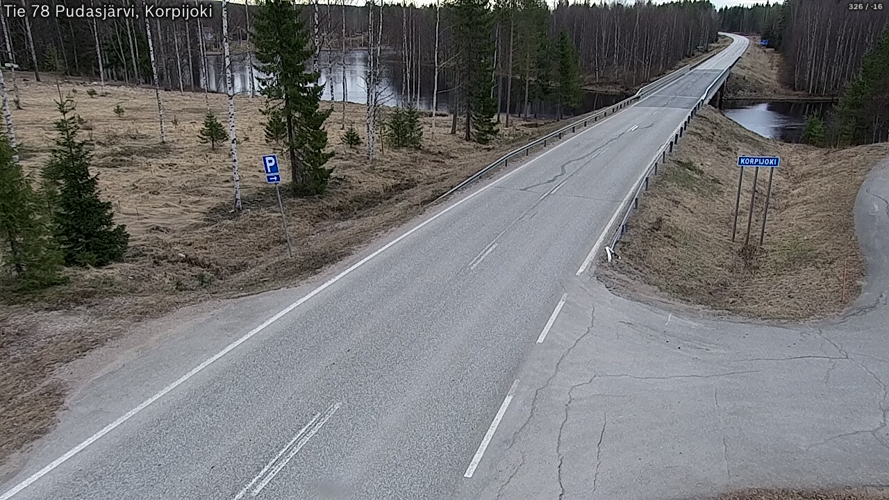 Weather Camera Image Väg 78 Pudasjärvi, Korpijoki, Pudasjärvi, Pohjois-Pohjanmaa