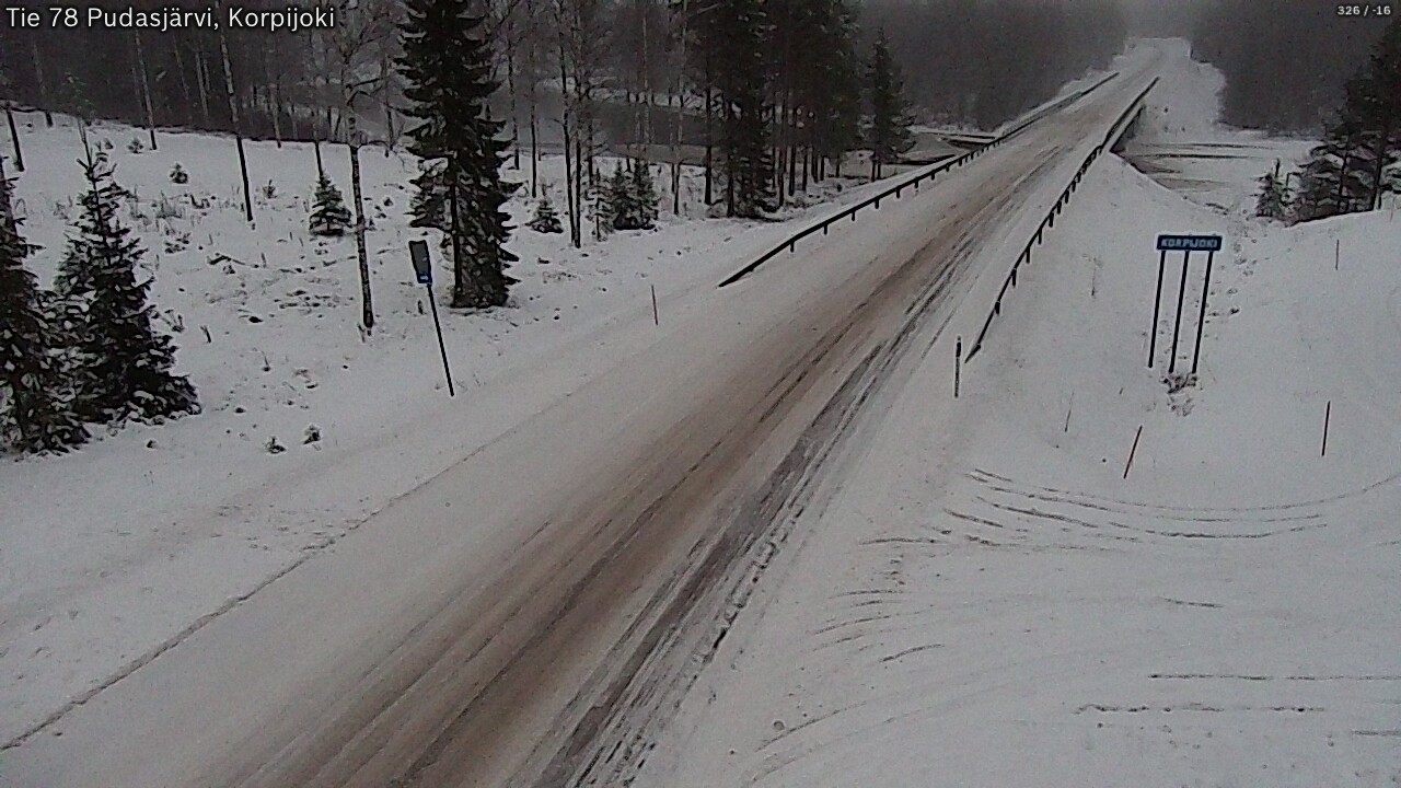 Weather Camera Image Road 78 Pudasjärvi, Korpijoki, Pudasjärvi, Pohjois-Pohjanmaa