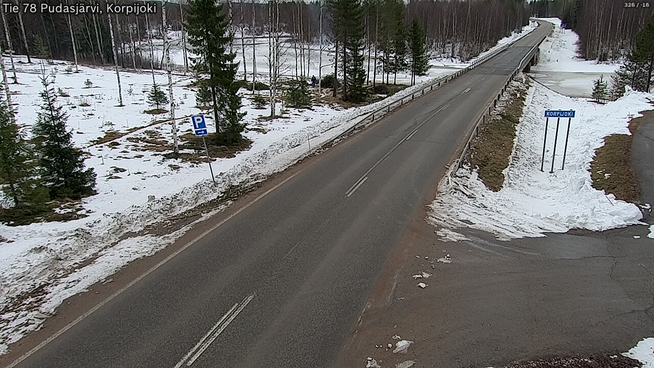 Weather Camera Image Väg 78 Pudasjärvi, Korpijoki, Pudasjärvi, Pohjois-Pohjanmaa