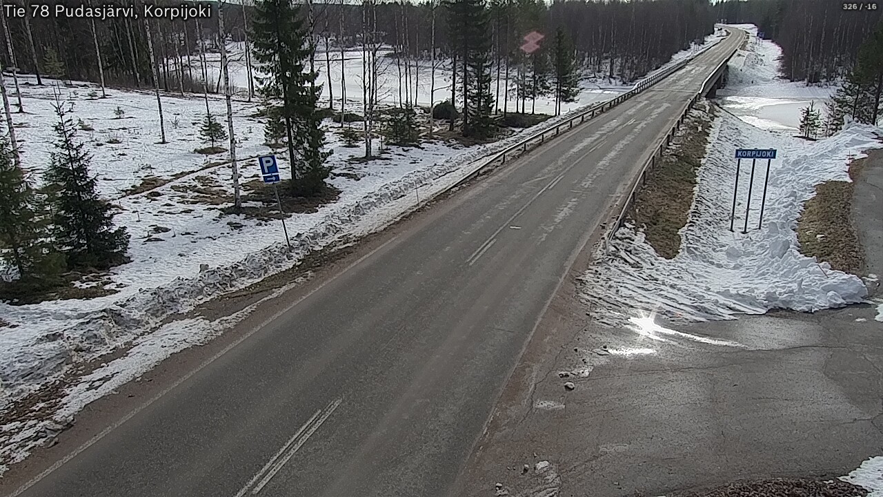 Weather Camera Image Väg 78 Pudasjärvi, Korpijoki, Pudasjärvi, Pohjois-Pohjanmaa