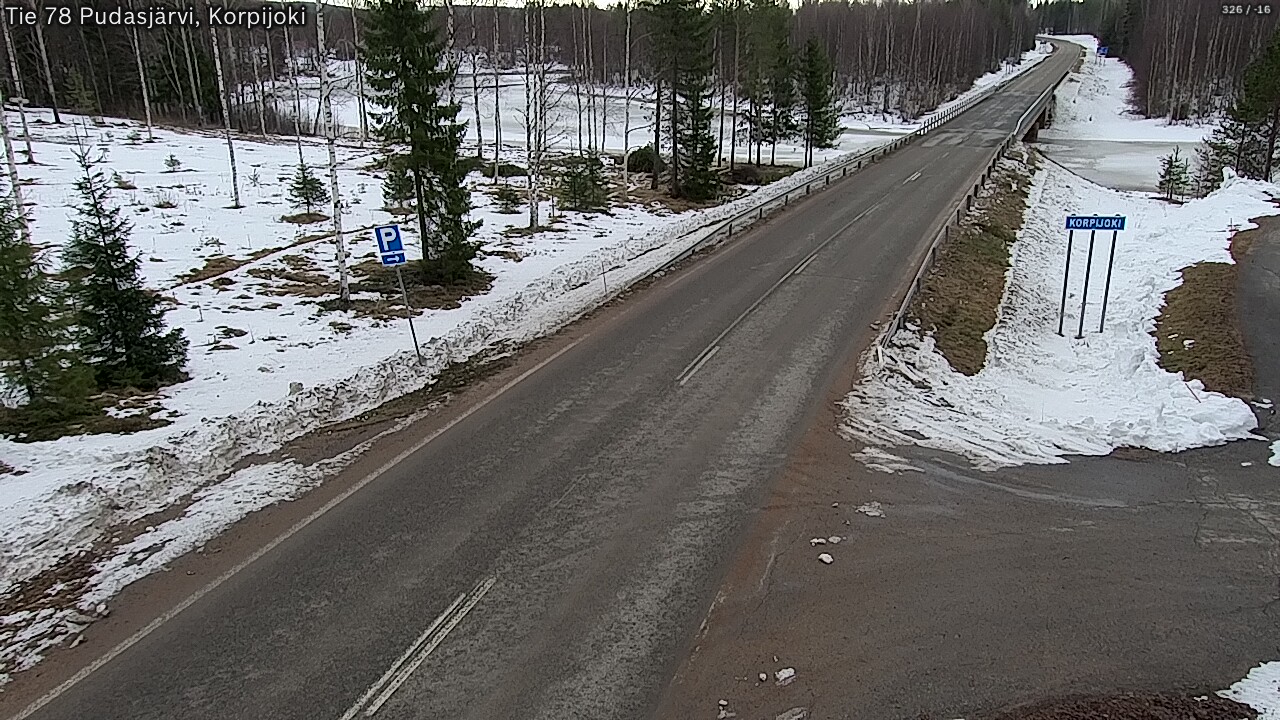 Weather Camera Image Väg 78 Pudasjärvi, Korpijoki, Pudasjärvi, Pohjois-Pohjanmaa