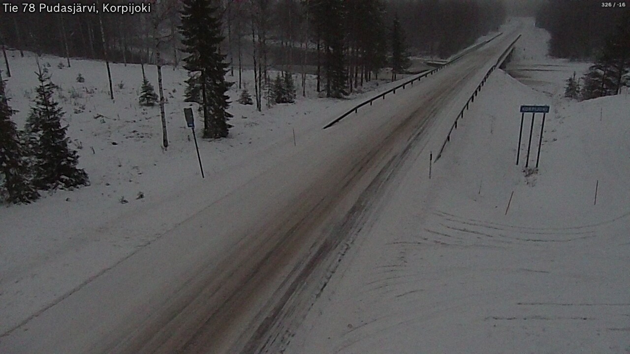 Weather Camera Image Road 78 Pudasjärvi, Korpijoki, Pudasjärvi, Pohjois-Pohjanmaa