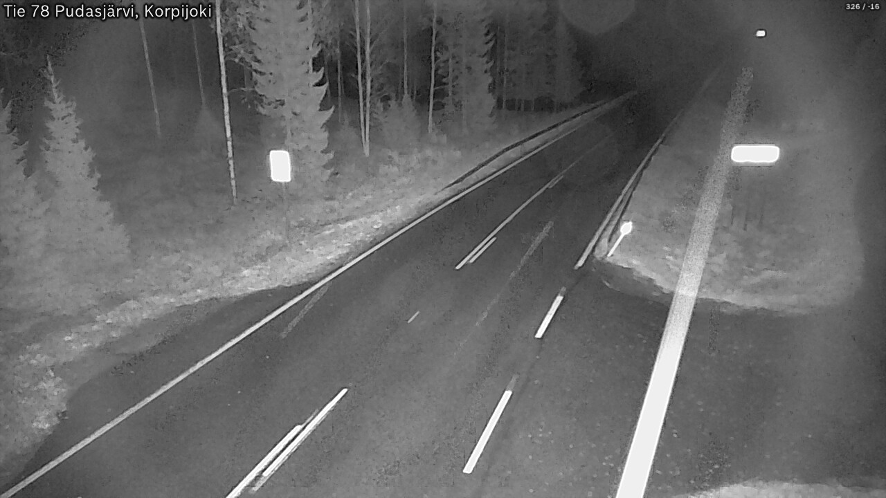 Weather Camera Image Road 78 Pudasjärvi, Korpijoki, Pudasjärvi, Pohjois-Pohjanmaa