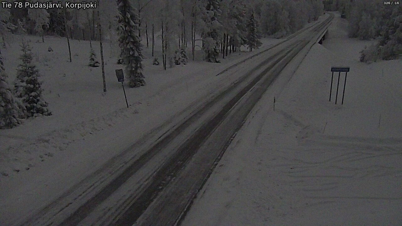 Kelikamerat Kuva Tie 78 Pudasjärvi, Korpijo, Pudasjärvi, Pohjois-Pohjanmaa