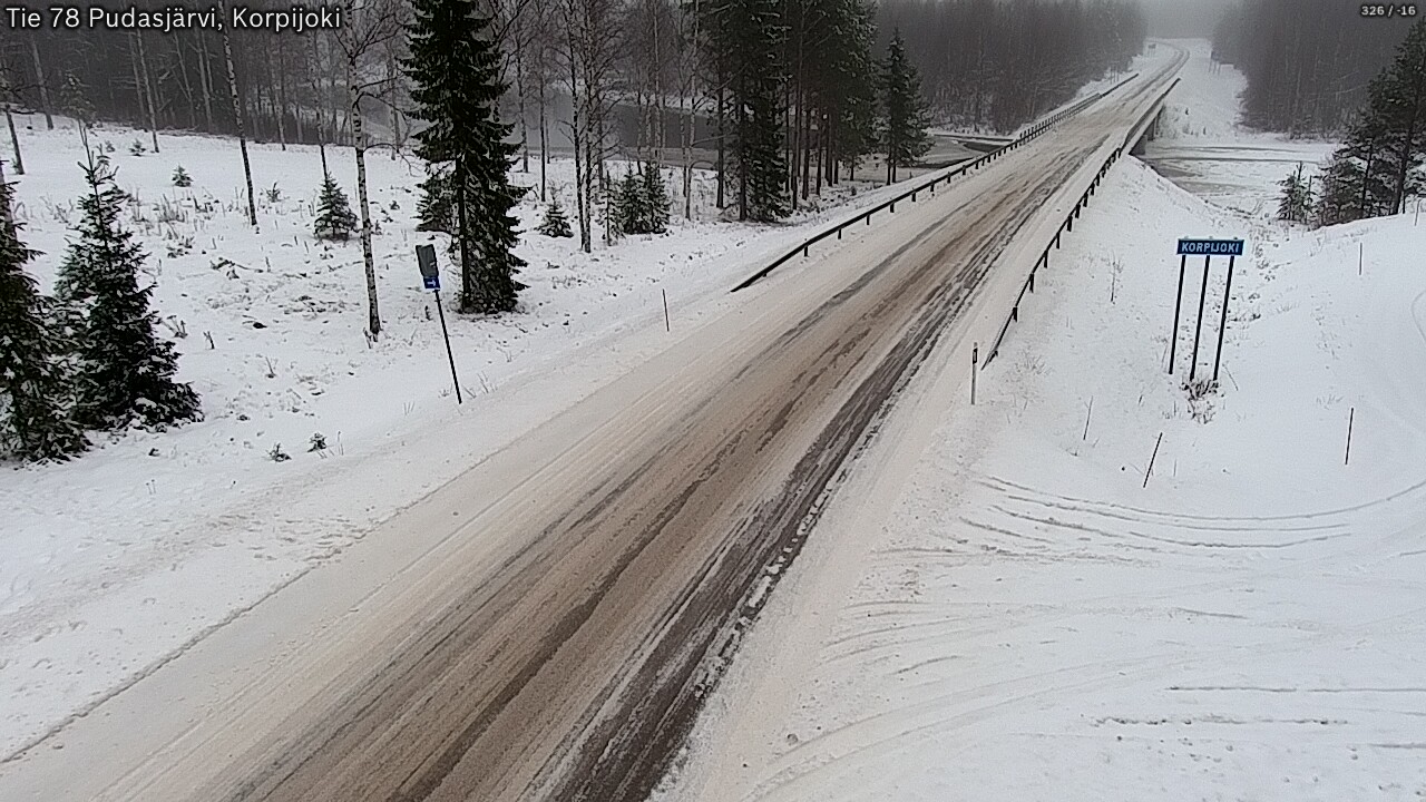 Weather Camera Image Road 78 Pudasjärvi, Korpijoki, Pudasjärvi, Pohjois-Pohjanmaa
