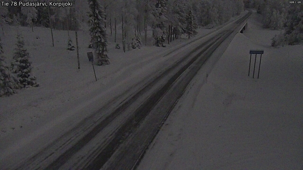 Kelikamerat Kuva Tie 78 Pudasjärvi, Korpijo, Pudasjärvi, Pohjois-Pohjanmaa