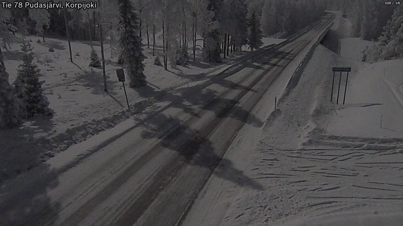 Weather Camera Image Väg 78 Pudasjärvi, Korpijoki, Pudasjärvi, Pohjois-Pohjanmaa