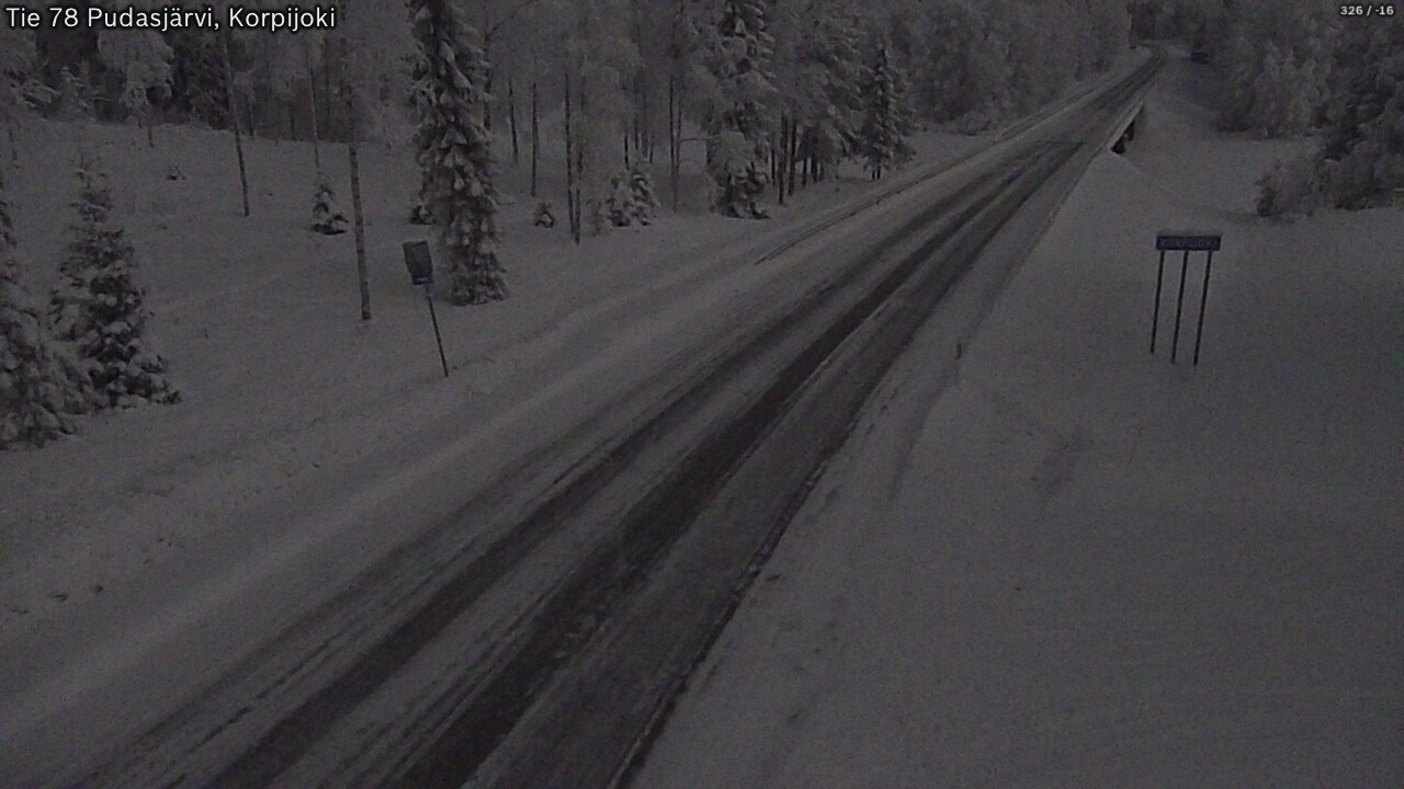 Kelikamerat Kuva Tie 78 Pudasjärvi, Korpijo, Pudasjärvi, Pohjois-Pohjanmaa