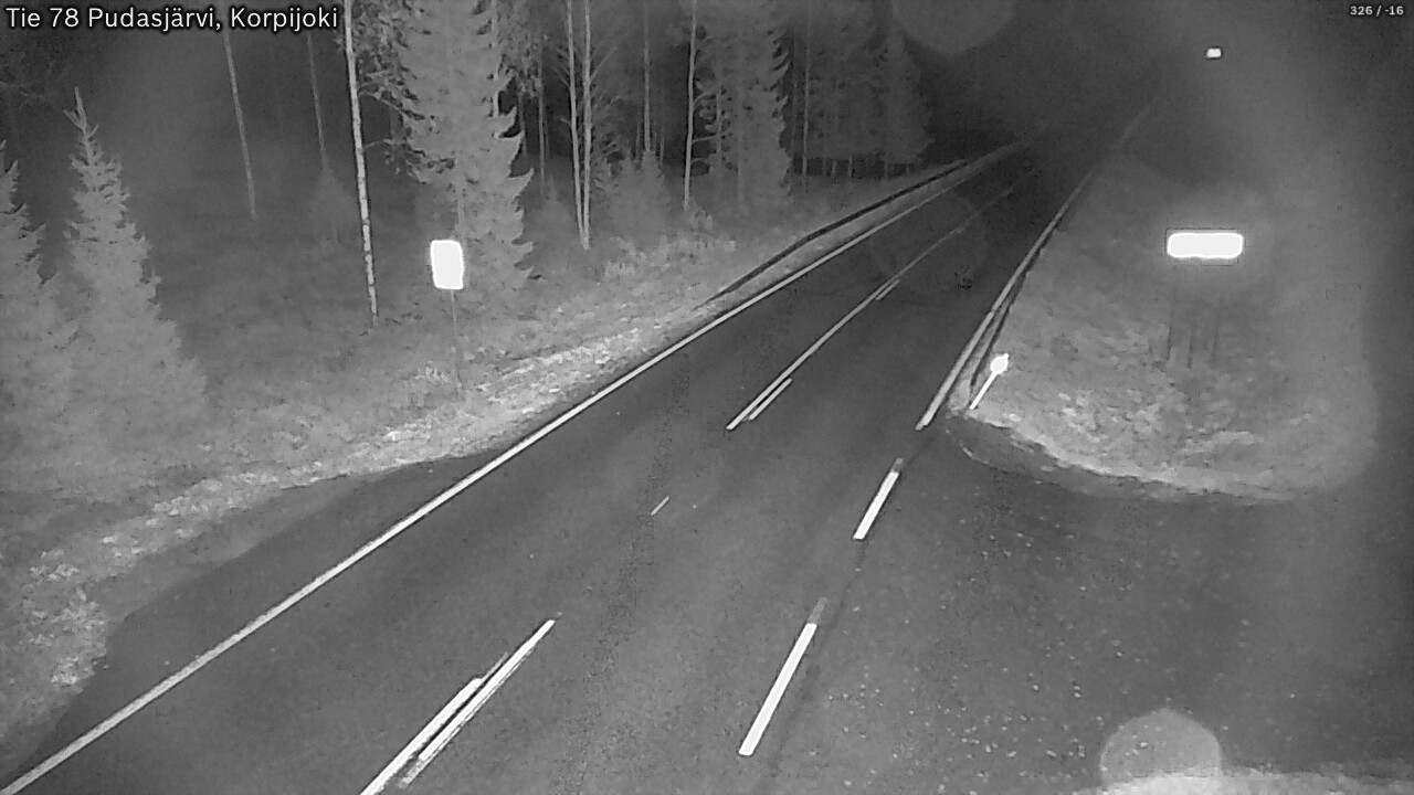 Weather Camera Image Road 78 Pudasjärvi, Korpijoki, Pudasjärvi, Pohjois-Pohjanmaa