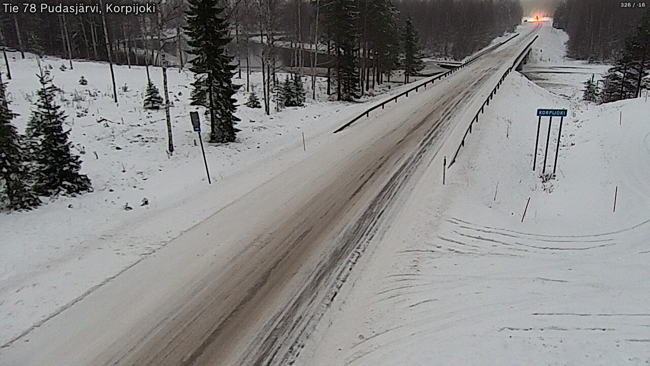 Weather Camera Image Road 78 Pudasjärvi, Korpijoki, Pudasjärvi, Pohjois-Pohjanmaa