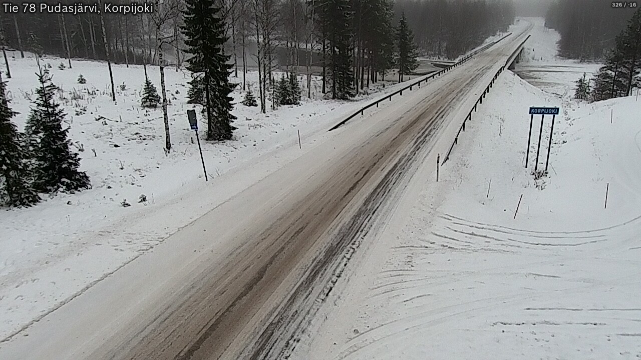 Weather Camera Image Road 78 Pudasjärvi, Korpijoki, Pudasjärvi, Pohjois-Pohjanmaa