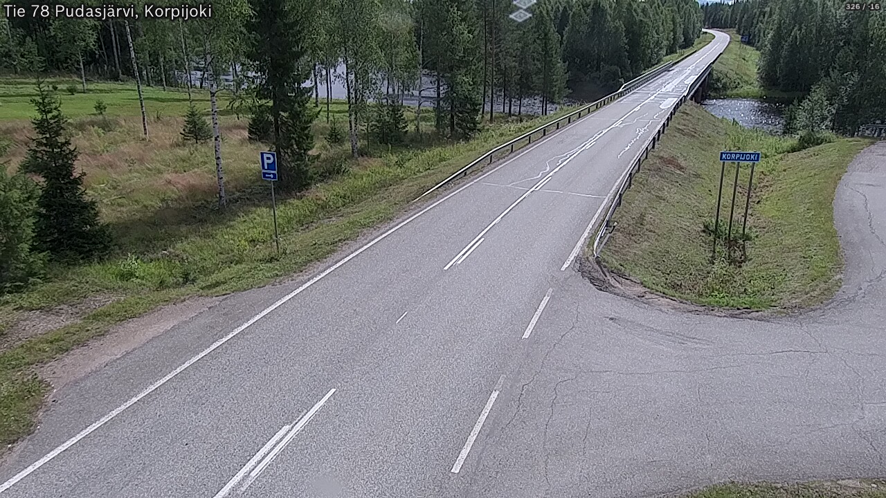 Weather Camera Image Väg 78 Pudasjärvi, Korpijoki, Pudasjärvi, Pohjois-Pohjanmaa