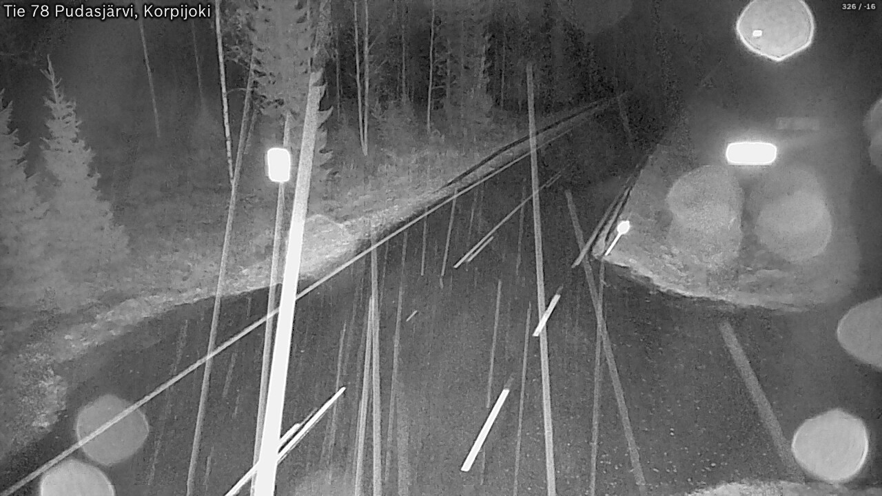 Weather Camera Image Road 78 Pudasjärvi, Korpijoki, Pudasjärvi, Pohjois-Pohjanmaa