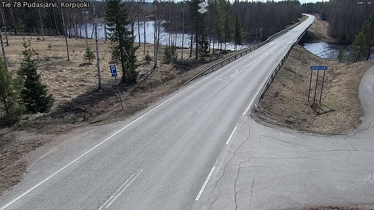 Weather Camera Image Väg 78 Pudasjärvi, Korpijoki, Pudasjärvi, Pohjois-Pohjanmaa