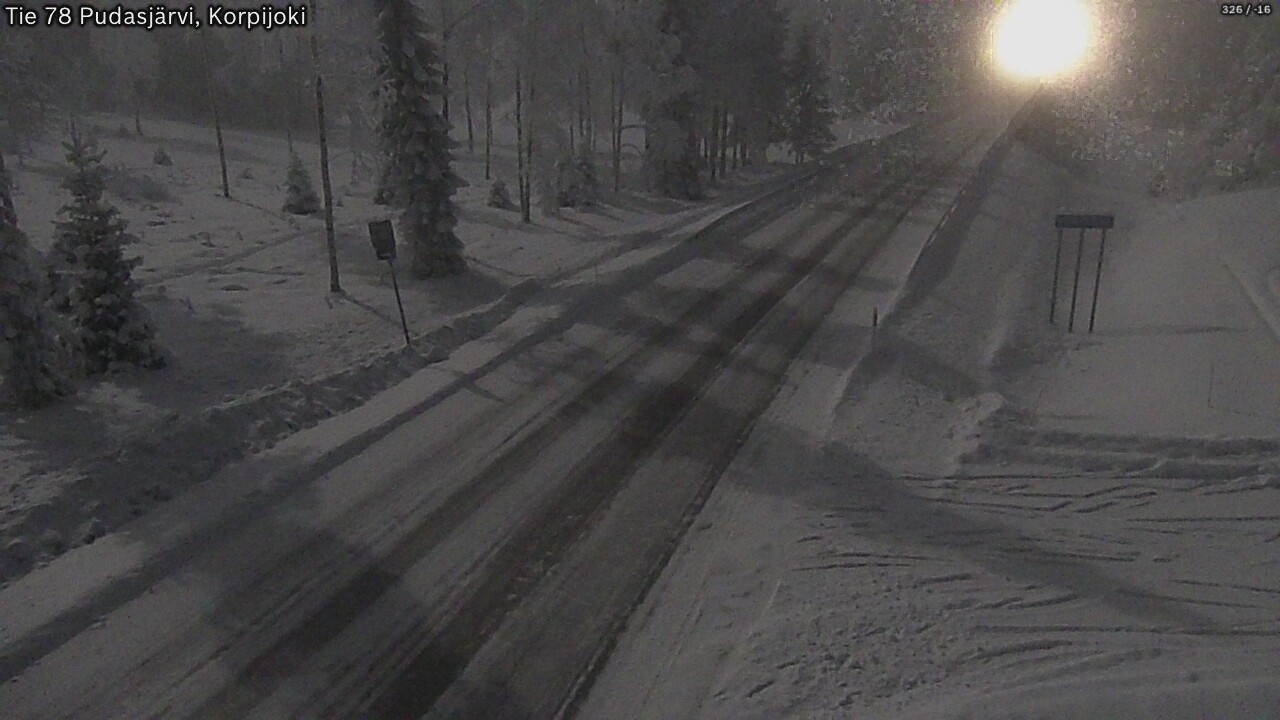 Weather Camera Image Road 78 Pudasjärvi, Korpijoki, Pudasjärvi, Pohjois-Pohjanmaa