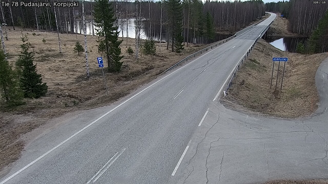 Weather Camera Image Väg 78 Pudasjärvi, Korpijoki, Pudasjärvi, Pohjois-Pohjanmaa