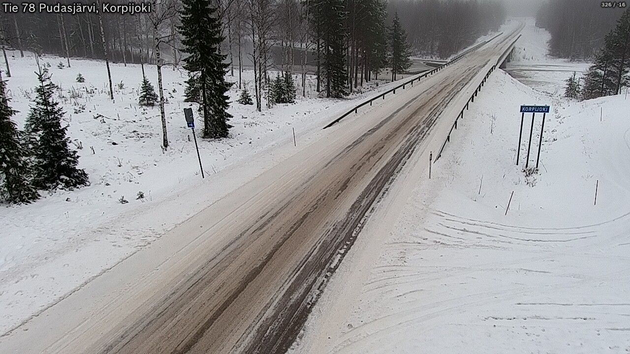 Weather Camera Image Road 78 Pudasjärvi, Korpijoki, Pudasjärvi, Pohjois-Pohjanmaa