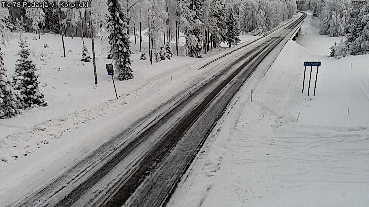 Weather Camera Image Road 78 Pudasjärvi, Korpijoki, Pudasjärvi, Pohjois-Pohjanmaa