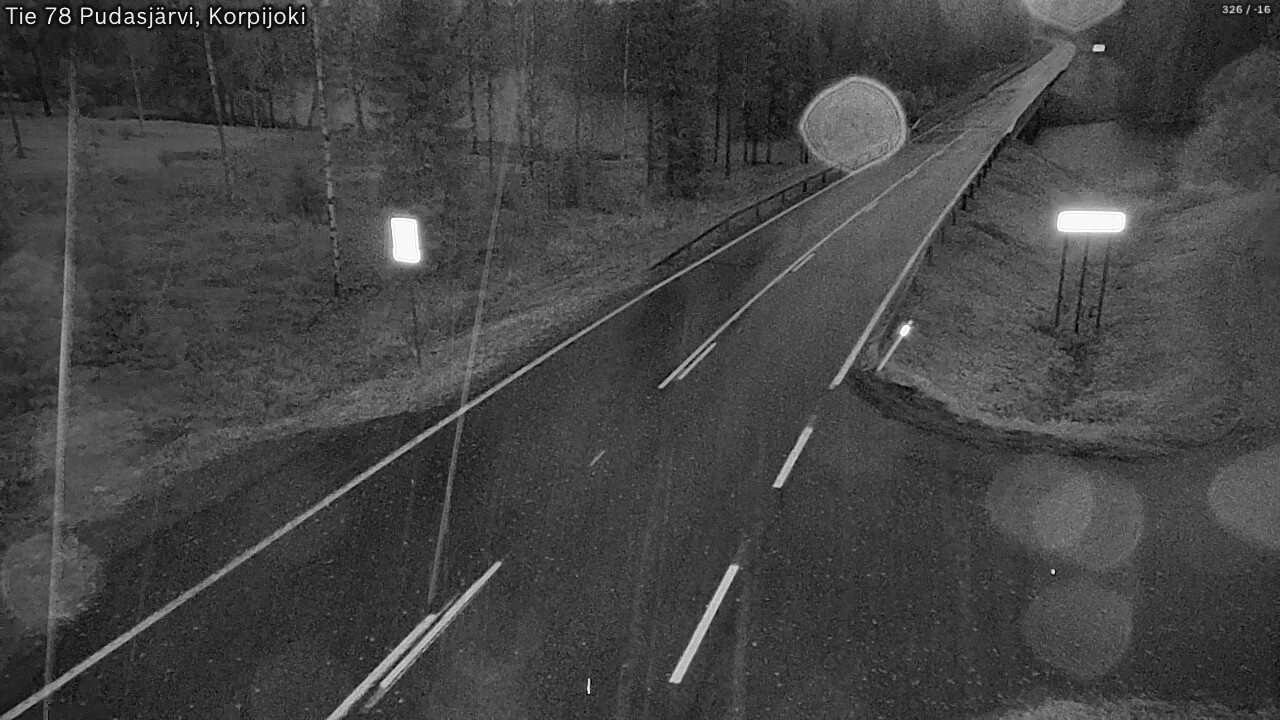 Weather Camera Image Road 78 Pudasjärvi, Korpijoki, Pudasjärvi, Pohjois-Pohjanmaa