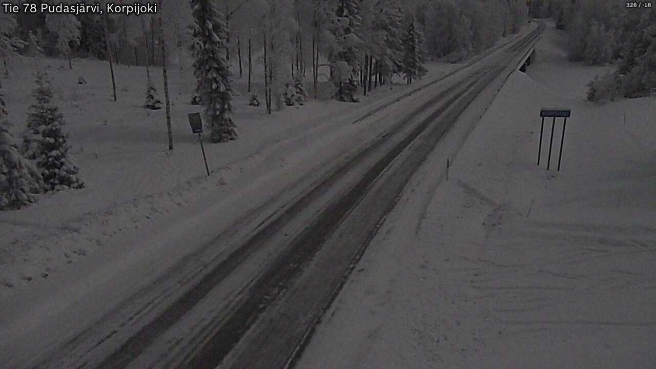Kelikamerat Kuva Tie 78 Pudasjärvi, Korpijo, Pudasjärvi, Pohjois-Pohjanmaa